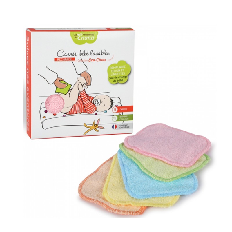 Les Tendances d'Emma Organic Square Cotton Pads for Babies x 5